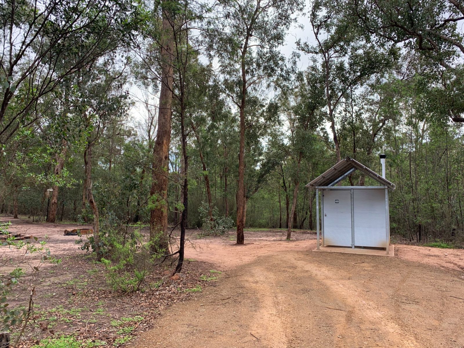 A small toilet block in the campground