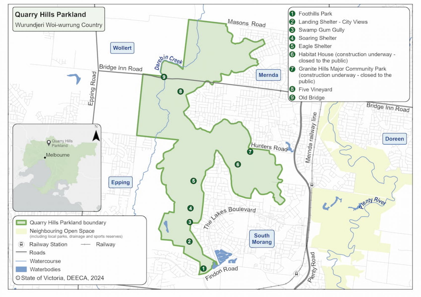 Quarry Hills Parkland Map