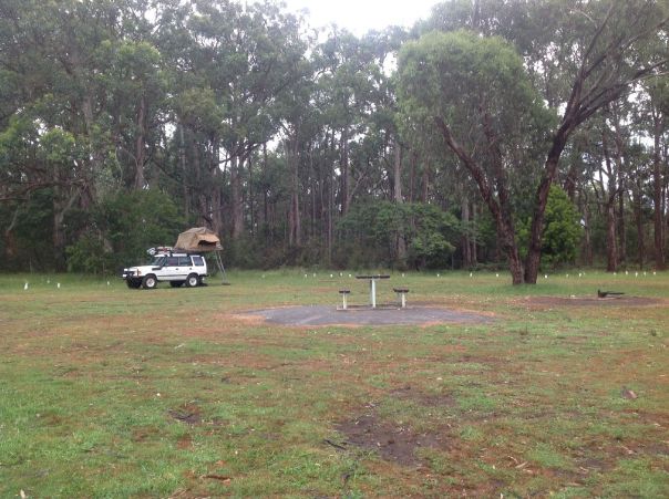 View of Annya Campground with a 4WD in background