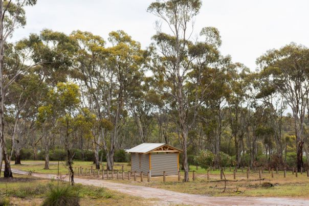 View of the amenity block at Henrys campsite